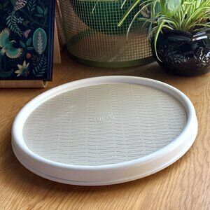 Copco 12-inch Non-Skid Lazy-Susan Spinning Organizer Turntable, White/Cream